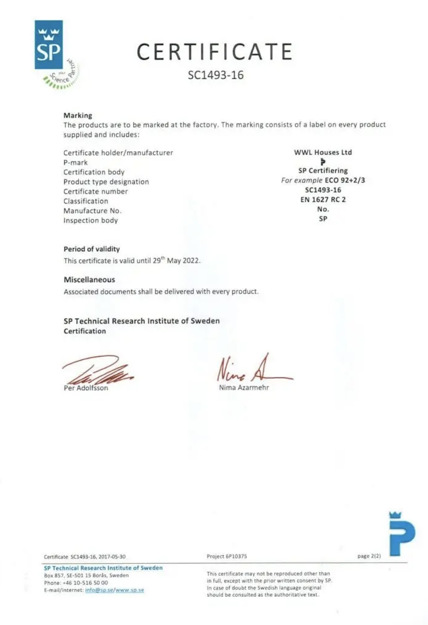 Certificate 2