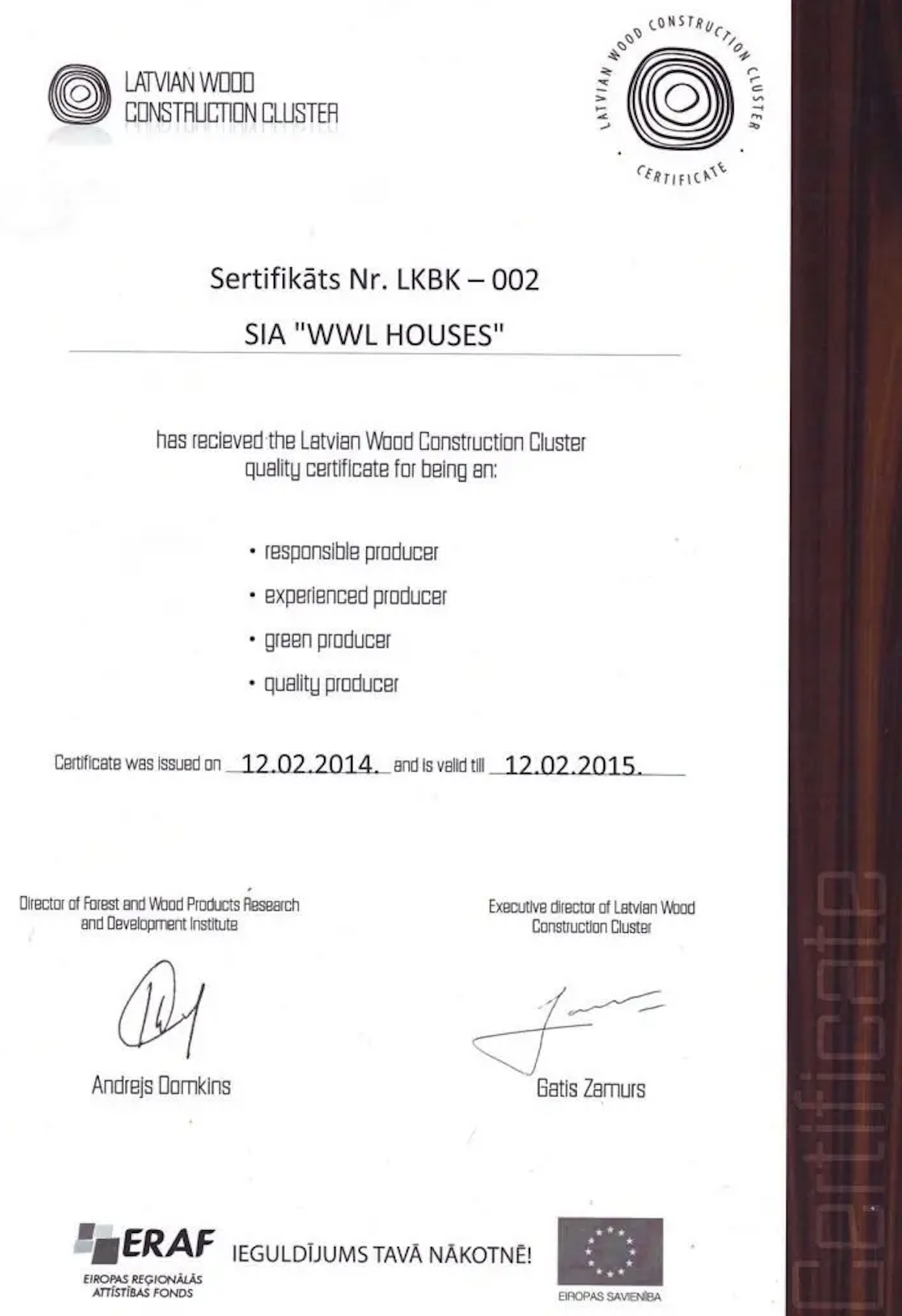 Certificate 7